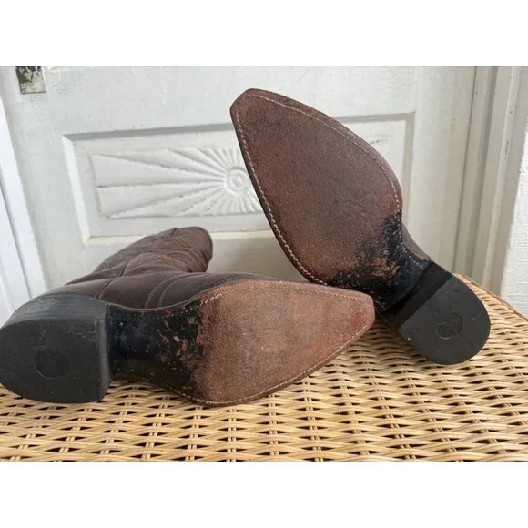 Vintage 80's Texas Brand Mens Western Boot Size 10D Leather - Picture 6 of 16